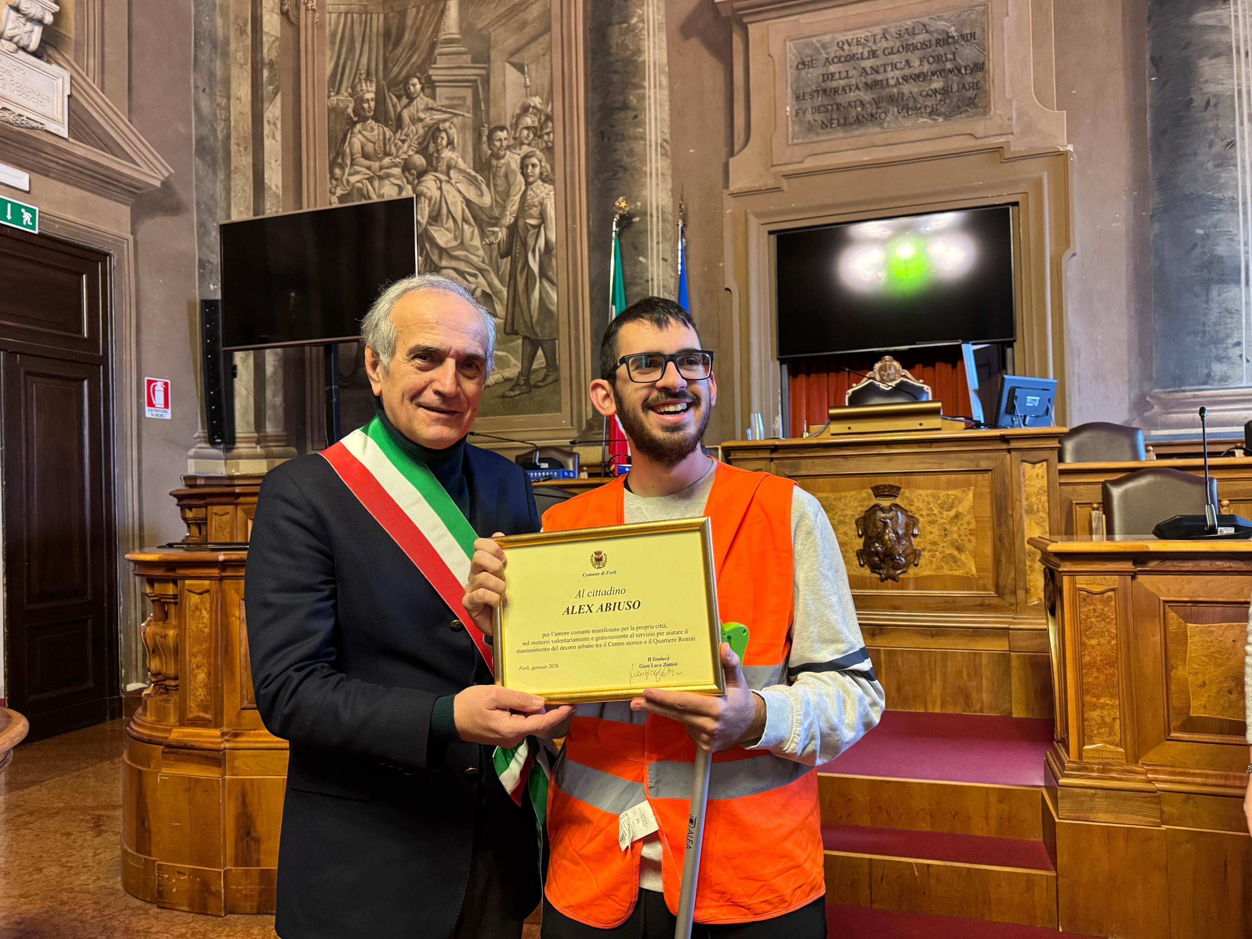 Senso civico e cittadinanza attiva, premiato Alex Abiuso