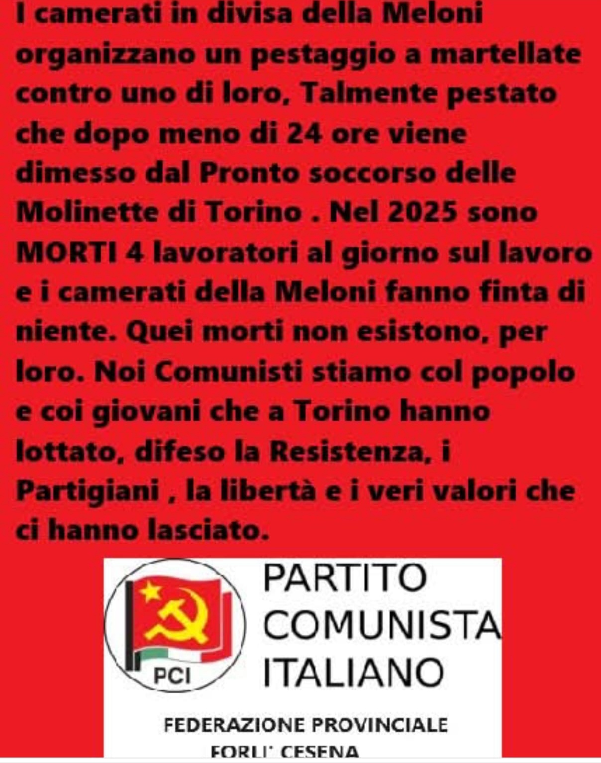 Anche a Forlì i complici dei disordini a Torino